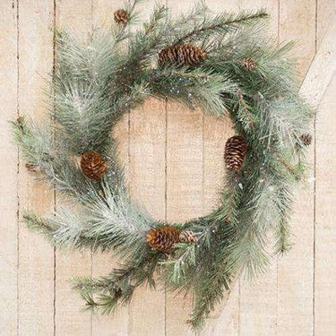 Icy Glittered Needle Pine Wreath - The Fox Decor